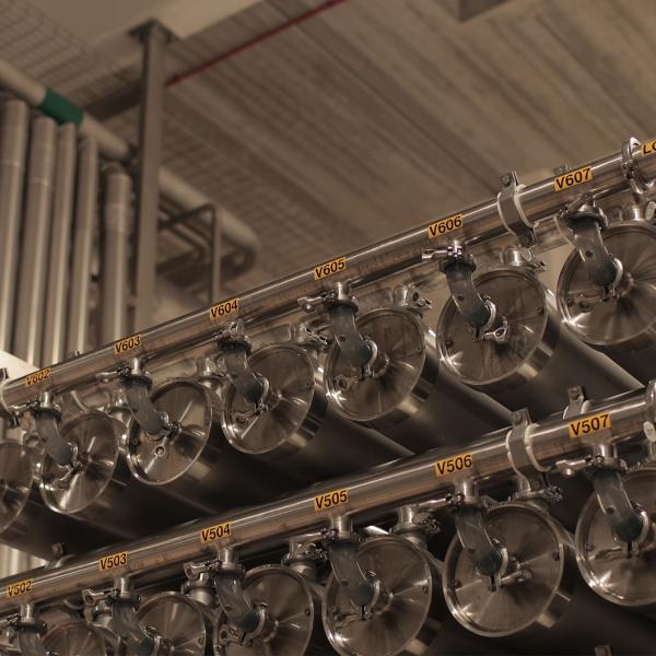 Internal image of some pipes in the Glanbia Ireland Ingredients Ballyraggart Facility