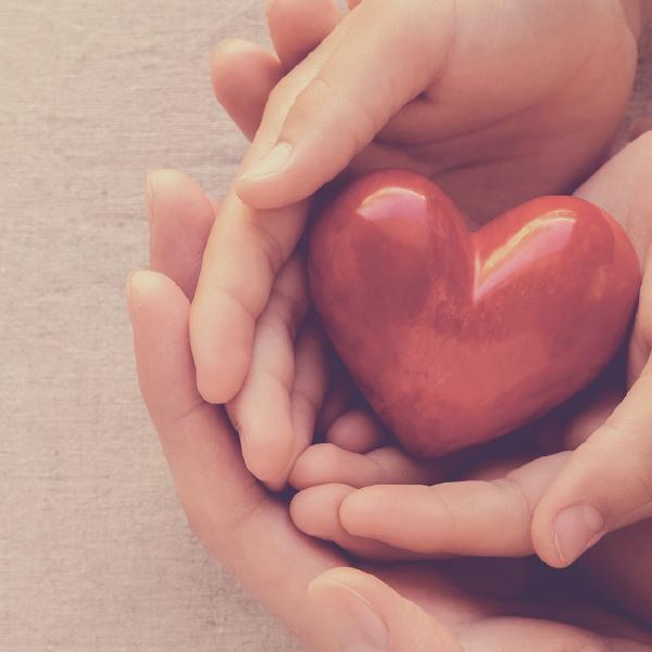 image of two hands holding a heart