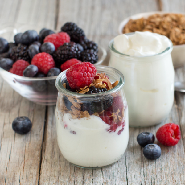 image of dairy products with berries