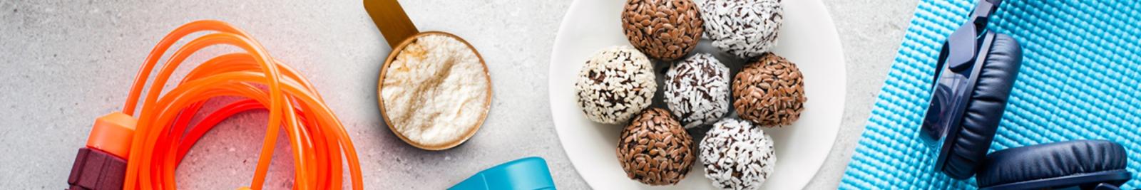 image of protein balls and protein powder